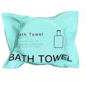 70x140cm  Bath & Shower Disposable Towel Compressed Towels, Pure Cotton Portable Washcloth For Camping or Travel  - Light Green