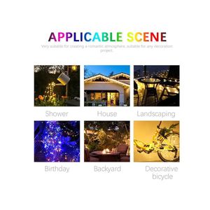 12m 100 Lights Solar String 8 Lighting Modes LED Fairy Waterproof D...