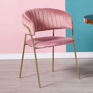 Velvet Dining Living Room Chair-Pink/Gold