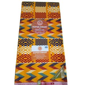 African Ankara Kente Print High Quality Fabric 6 Yards - Multicolour