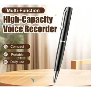 64GB HD Voice Recorder Pen - Ideal for Business Meetings & Student Classes d- Portable MP3 Player with Noise Reduction & Large Capacity - Includes Free Refills, Pen Sleeve, and Earphones