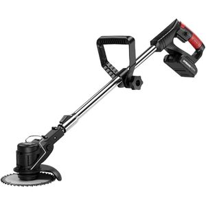 Weed cutter Cordless Brush Cutter 24V Lithium Battery Mower with 3 Kinds of Blades Adjustable Head Angle 180 Degree for Garden Grass - Black