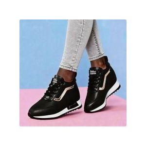 ['Women / Ladies Sneakers ', ' Black Platform Thick Sole Height Increasing Shoes ', ' Non-Slip Breathable Casual Walking ']