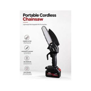 Portable Cordless Chainsaw - Lightweight Rechargeable Mini Pruning Saw, 48V Lithium-ion