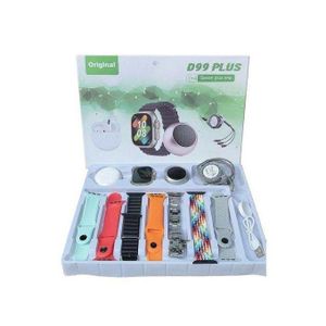 D99 PLUS 7-in-1 Smartwatch Combo Pack – The Ultimate Multi-Accessory Smart Gadget Set - Black