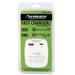 TERMINATOR Fast Charger 36W -White