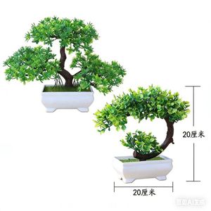 2 PCS Simulated plant small potted artificial flowers greenery bonsai decorative items office small ornaments