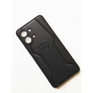 TECNO Pop 20 leather Back Cover Case Color Black 