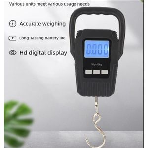 Portable Electronic Scale Mini Digital Handheld Scale with Backlight 50kg Hook Scale Fishing Scale Outdoor Luggage Scale