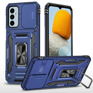 Casebuy Phone Case, Compatible With Galaxy A35 / A55 Phone, Slide Window Lens Protection with Magnetic Stand Ring - Blue