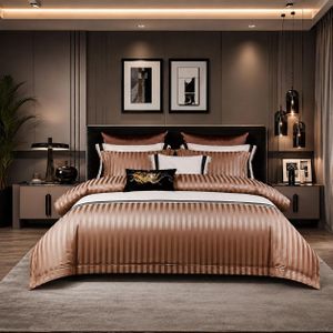 Jimmy Champagne Stripe Bedding Set