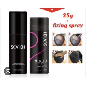 AD Sevich Hair Building Fibre + Sevich Hair Holding Spray (Hair Building Fibres) - Black
