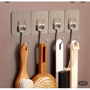 AD 6pcs Adhesive Self Stick Hook - Multicolour