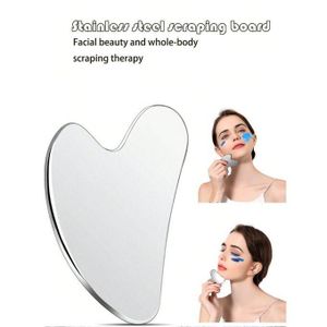 Stainless Steel Gua Sha Board, Heart Shape Lymphatic Scraping Tool, Facial Neck Cupping Beauty