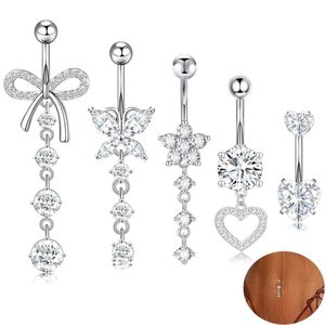 5 in 1 Women's Piercing Belly Button Rings Titanium Navel Ring Jewelry