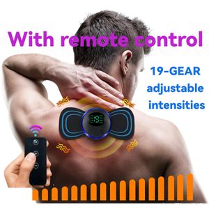 Wireless EMS Massage Pad with Remote- Rechargeable Mini Massager for Neck Shoulder Back