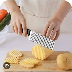 Multifunctional Yam and Potato Chip Cutting Knife - Sliver