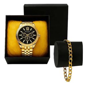 New Model High-end Watch + Bracelet Dating Party Atmospheric watch Gold