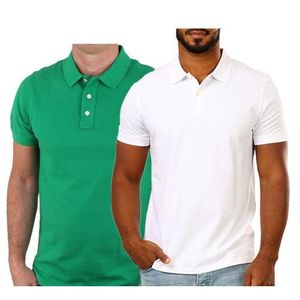 2 Piece - Short Sleeve Polo Shirt - Green/White