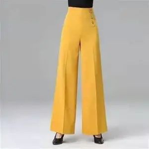 Yellow High-waist Wide leg pants The Store of Quality Fashion Items