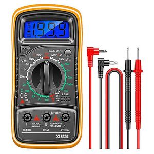 Professional Digital Multi Tester XL830L, Handheld Meter with LCD Backlight, Measures AC/DC Voltage, Current, Resistance, Diode, for Electricians, Home & Auto Repair