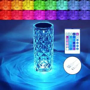 Rose Diamond Table Lamp With Remote- RGB