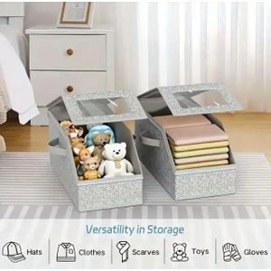 Stackable Hat Storage Boxes for Baseball Caps, Holds Up to 24 Hats, Durable Cardboard Box for Men, Classic Style, Wardrobe Organizer