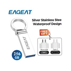 EAGEAT Pen Flash Drive 3.0 256GB - Metal OTG Micro USB Type-C