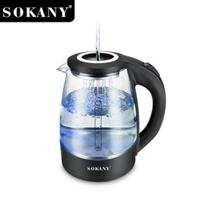 SOKANY SK-09067 1500W 1.8L High Borosilicate Glass Electric  Kettle with Stainless Steel Heating Plate
