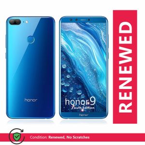 Renewed Huawei Honor 9 Youth Edition Smartphone, Android system,6GBRAM+128GBROM,5.65"Display, 2160x1080px Resolution, 4 CamerasFront camera 13 million+2 million pixels, rear camera 13 million+2million pixels,3000 mAh Battery, Dual Sim, blue