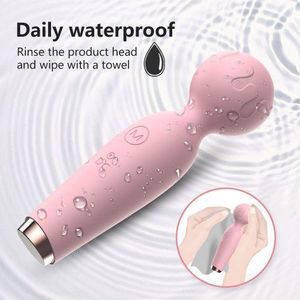 Speed High Ultra Quiet Stick Vibrator Compact Wand Massagers Clitoris Nipples Small Size Rechargeable Handhold Cordless Muscle Relax Stimulator Portable Body Anus AV Magic Powerful Masturbations Sex Toy for Ladies Women Men Love Gift for Girlfriend Wife
