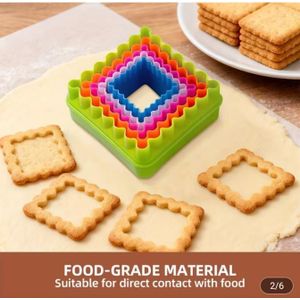 AD 5pcs Multifunctional Cookie or Buscuit Mould Cutter Set - Multicolour