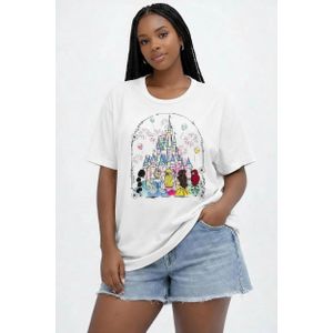Women's Oversize Crew Neck Short Sleeve T-Shirt Plus Size Tee with Creative BBT170007
