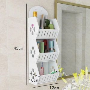 3-tier bathroom storage rack, bathroom organizer, wall-mounted storage shelf