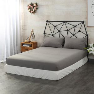 Fitted Sheet Waterproof Mattress Protector Solid Pillow Bed Cover Solid Bedsheets Twin to California King Size