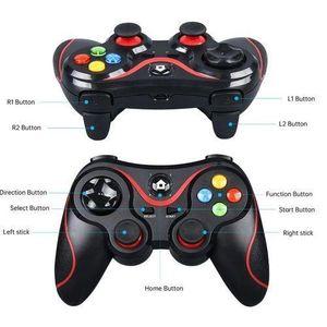 V13 Wireless Bluetooth Game Controller With Smartphone Holder 2.4G Receiver - Black/Red