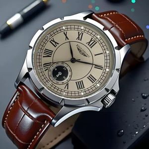 Men's Business Casual Digital Belt Watch Brown