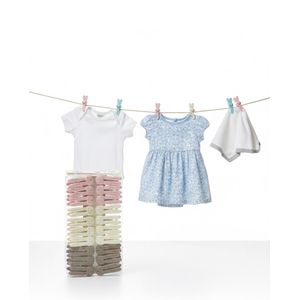 20pcs Clothespin/Pegs - Brown/White/Pink