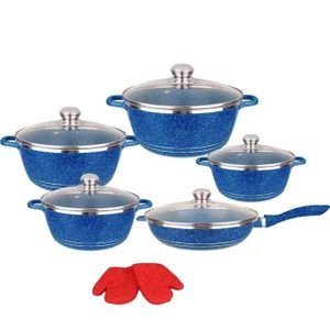 Die Cast Non-Stick Cookware Set - 12 Pieces - Blue