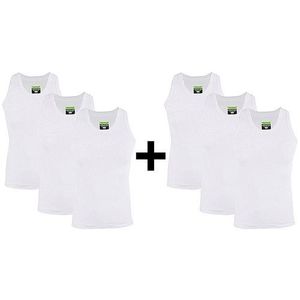 Yarrison Round Neck Singlet - 6 Piece Pack - White