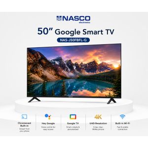 Nasco 50" Google Smart 4K HDR LED TV (NAS-J50FBFL-G) - Black