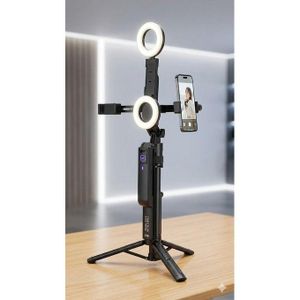 LATEST C19 AI Face Tracking Tripod - STRONG Professional Selfie Stick with BRIGHT LED Lights
