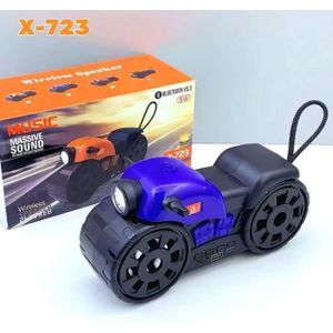 AD  Portable Mini Motor Sound Shock Bluetooth Speaker With Flash Light- Multicolour