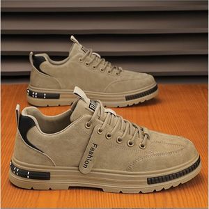 Men's Sneakers Low Top Shoes Lace Up - Beige - Beige - EU 43