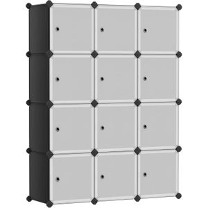 12 Cubes Plastic Wardrobe - Black