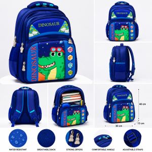 Kids Dinosaur School Backpack – Blue. Lightweight & Durable School Bag