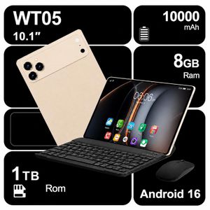 Wudytim WT05 Android 16 Tablet PC, 10000mAh Battery Life Dual Cameras Include Keyboard Mouse