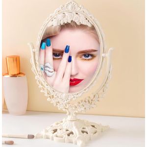 Retro Table Mirrored Double Side Rotation Makeup Cosmetic Oval Shape Oval Shape Rotation Makeup Cosmetic,Mini Table Makeup Decorative Mirror