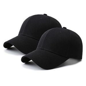 Adjustable Baseball Cap - 2 Pcs - Black
