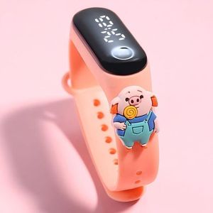 Student Sports Watch, Children's LED Electronic Watch - Pink